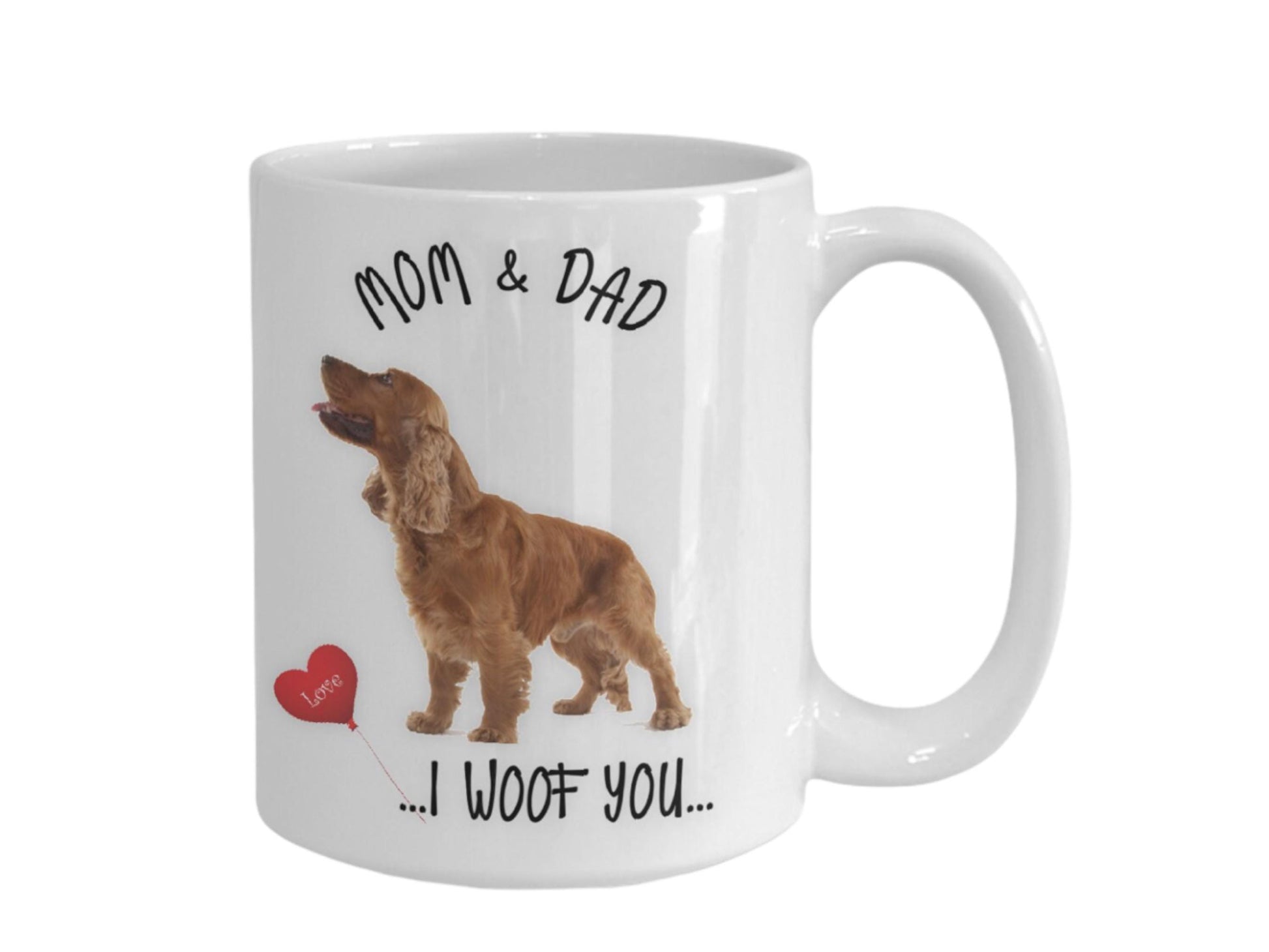 Irish Setter Dog Mug Mom and Dad I Woof You Gift