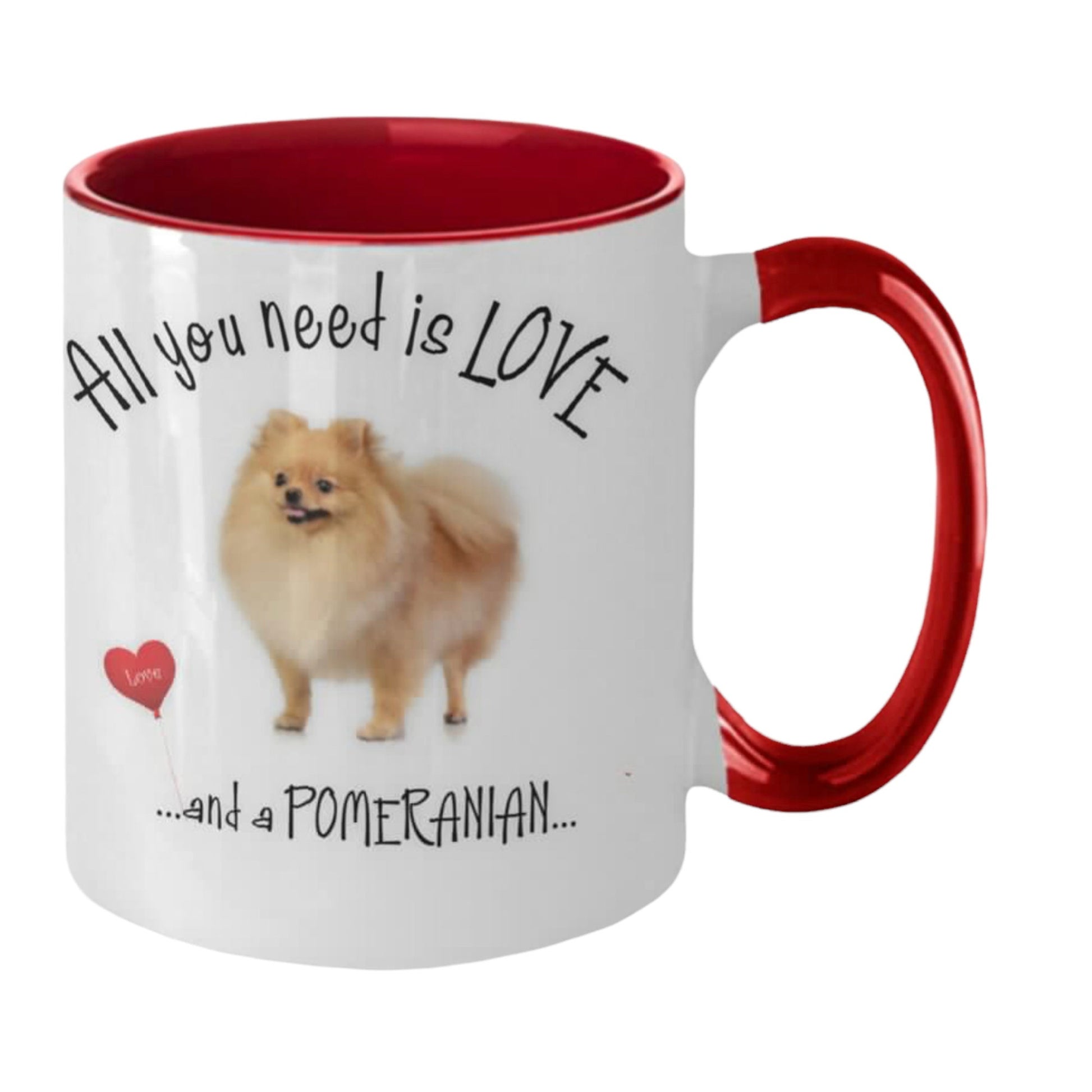 All you need is love and a Pomeranian mug for dog moms