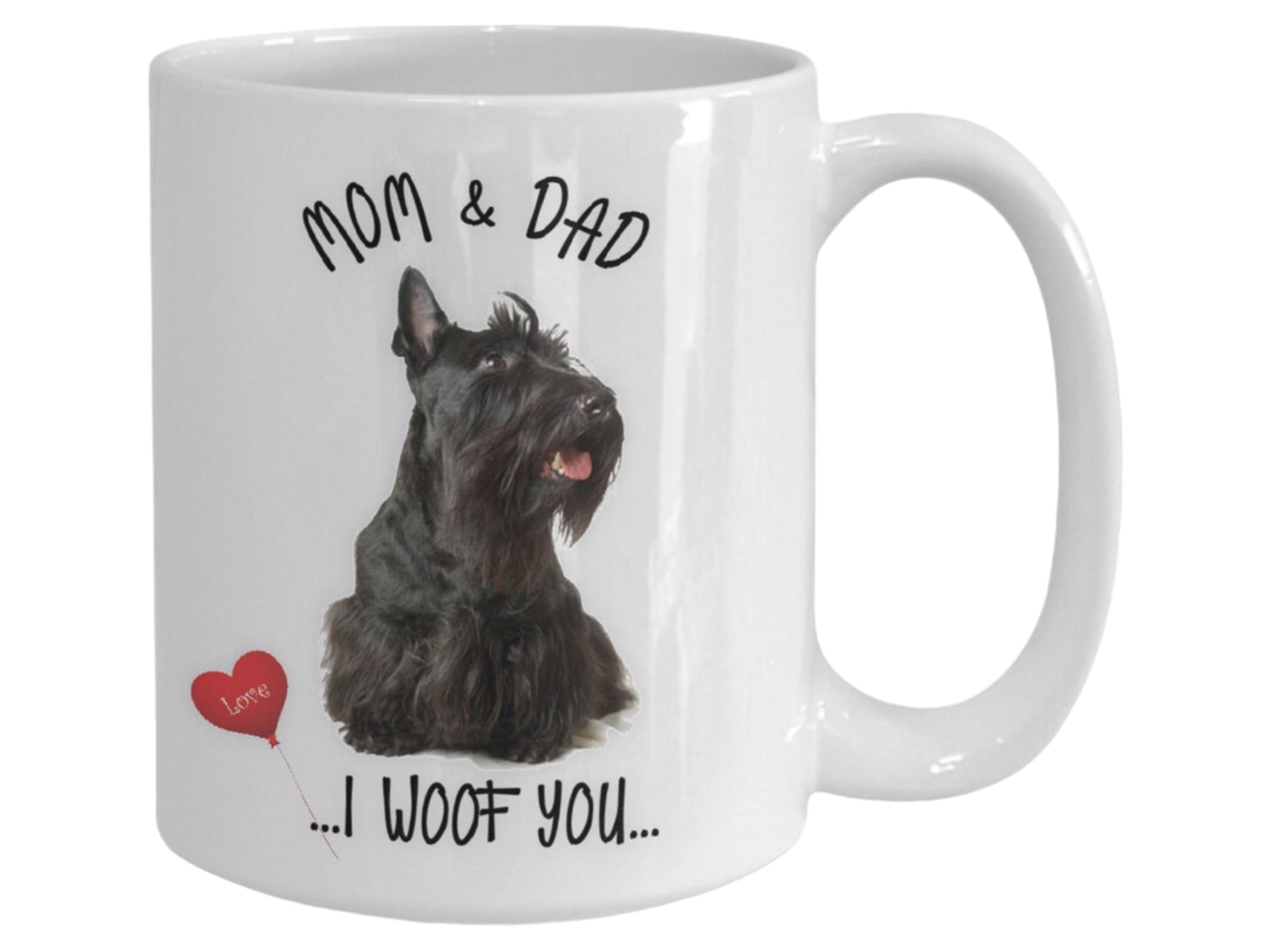Scotty Dog Mug for Mom and Dad I Woof You Gift