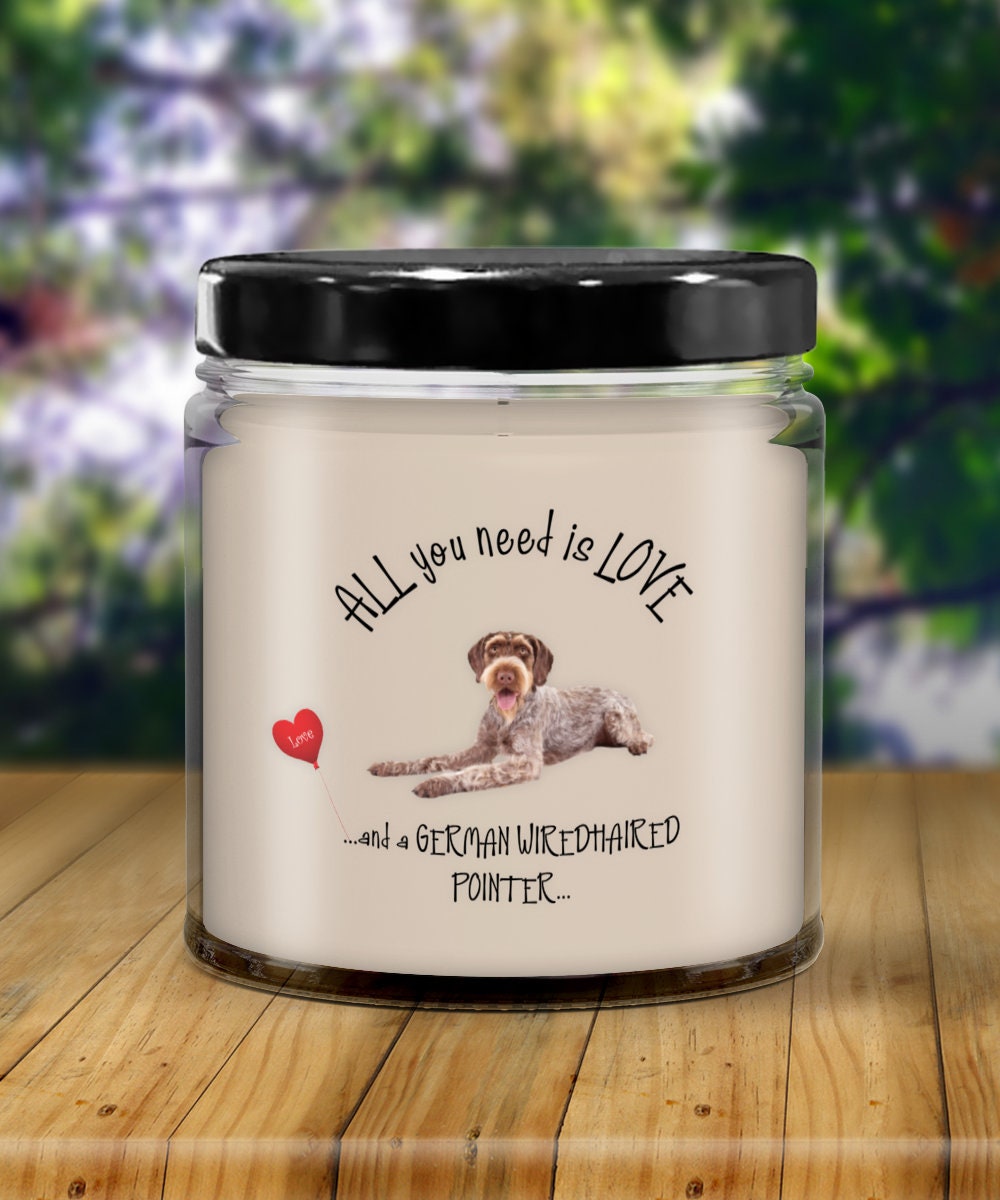German Wirehaired Pointer dog candles for dog lovers and dog moms